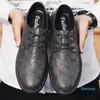 Solide prägnante Herrenschuhe PU-Leder Derby Oxfords Casual Business-Schuhe Frühling Herbst Schnürung runde Zehen bequem