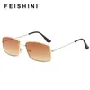 Солнцезащитные очки Feishini знаменитости крошечные мужчины женщины бренд дизайн ретро прозрачные красочные моды солнцезащитные очки дамы хип-хоп красный