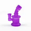 Beaker Bongs cute New design color bong with yellow purple Luminous glass water pipe Hookahs Small dab rig Oil Rigs