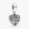 100% 925 Sterling Silver Love Makes A Family Heart Dangle Charms Fit Original European Charm Bracelet Bijoux De Mode Accessoires3285