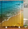 Customized Shower Curtain Waterproof Personalized Shower Curtains with Bath Mat Pedestal Rug and Toilets Lids