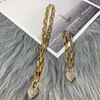 2020 new necklacecelebrity small exaggerated Love pendant bracelet chain set jewerly necklaces fashion mix and match jewlery 9713373