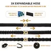 Garden hose, flexible and durable magic hose with 8-function sprayer/hose hanger/storage bag/brass connector, (25 feet/black) a36