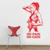 Palestra Decalcomania della parete No Pain No Gain Fitness Vinile Adesivo Motivazione Art Decor Decorazione della stanza Porta E651 201201