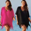 Parei Summer Sexy Women Cover Up Nappe Chiffon Mesh Bikini Loose Solid Beach Cover-Up Costumi da bagno Costumi da bagno per le donne1