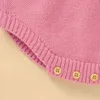 Emmababy bebé punto mameluco niñas lindo crochet s niño marca primavera suspensor infantil encantador tejido 220106