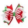 女の赤ちゃんクリスマスヘアピンdovetail barrettes bow with clip children snowflake dot stripeヘアアクセサリーボウノットヘアクリップqhc045