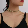 Hip hop tjock länkkedja halsband på nacken kort färgstarka chunky kedja kort choker halsband för kvinnor 2020 gåva