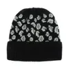 Nuovo modo cappelli delle donne del leopardo inverno all'aperto lana caldo cappello lavorato a maglia morbida signore elastico del Ponytail tappi beanie per le signore
