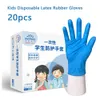 20Pcs Children's Disposable Latex Rubber Gloves Household Cleaning Experiment Catering Gloves Universal Left And Right Hand Kids 201021