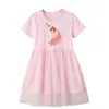 Vikita Girls Princess Party Dresses Toddlers Dress Summer Dress Bambini Abbigliamento cartone animato Bambini Abito a maniche corte Bambini Abiti Unicorn Bambini LJ200923