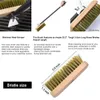 Professional Pizza Oven Copper Brush Scraper Household Grill Brass Cleaning Brush with 21 inch Aluminium Handle