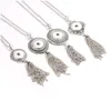 Snap Jewelry Druckknopf-Halskette, runde Halskette mit Strass-Anhänger (passend für 18-mm-20-mm-Druckknöpfe), Quaste jllWrh