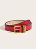 Moda Mulheres Cinto New Pu Couro Cinto Feminino Strap Big Agulha Buckle Preto Vermelho Marrom Cinza Cor Cinza