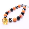 Halloween Style Kid Chunky Collier noir + orange Tout-petit bébé Bubblegum Perle Chunky Collier Enfants Bijoux