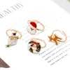 Natale 11 stili gioielli per bambini Happy Christmas Deer Tree Snowflake Ring regolabile Jewelry Ring regalo