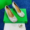 22s Women dress shoes Autumn Genuine Leather Thin High Heels Round Toe Crystal Shoe Shallow Party Pumps Slip-On Chaussure Femme size 35-40