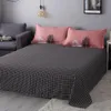 Nordic Bedding Set Leaf Printed Bed Linen Sheet Plaid Duvet Cover 240x220 Single Double Queen King Quilt Covers Sets Bedclothes C0223