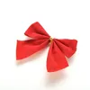 12 -stks Red Bowknot Merry Ornament Happy Year Xmas Decorating Supplies Christmas Tree Bow Decoration Baubbles Y201020