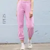 Casual rose sarouel femmes joggeurs fenale pantalons de survêtement streetwear coton taille haute pantalon dames pantalons longs 201031
