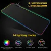 Oyun RGB LED Mouse Pad Yumuşak Kauçuk USB Kablolu Aydınlatma Renkli Mousepad Aydınlık Gamer Klavye Fareler Mat PC Bilgisayar Laptop LJ201031