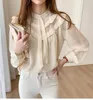 Blouzen voor dames shirts 2022 mode ruches vintage dames kantoor dame casual shirts vrouwen plus size losse chiffon elegante blouse blusas 11246