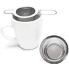 tea infuser stainless steel loose leaf tea strainer basket folding handle teapot flower herbal filter big SN6133