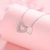 Hemiston 100% 925 Sterling Silver Heart Pendentif Femme Collier Bijoux Cadeau Pour Femmes Fille Q0531