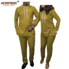 African Clothing for Couple Women`s Two Piece Set and Men`s Tracksuit Dashiki Outfits Shirt and Pant Suit AFRIPRIDE A20C001 201119