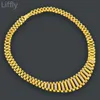 Liffly New Dubai Gold smyckesuppsättningar för kvinnor indiska smycken afrikansk bröllop brud gåva halsband armband örhängen set grossist 201222