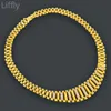 Liffly New Dubai Gold Jewelry Sets for Women Indian Jewelry African Wedding Bridal Gift Necklace Bracelet Earrings set Whole 2153a