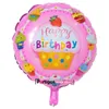 50pcs/lote 18 polegadas Feliz aniversário balão de alumínio Balloons Balloon Balloon Mylar Balls para Kid Party Decoration Toys Globos T200524