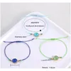 Handmade Druzy Resin Stone Bracelet Make A Wish Card Wax Rope Braided Bracelets Bangles With Rice Bead For Wo sqcZNi dhseller2010