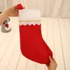 크리스마스 스타킹 산타 클로스 캔디 선물 양말 빨간 흰색 짠 디야 양말 크리스마스 트리 교수형 장식 용품 bh4342 tyj