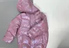 유아 아기 소녀 겨울 바람 방풍 흰색 어두운 다운 코트 여자 따뜻한 두꺼운 후드가있는 귀여운 어린이 외부웨어 아웃복 재킷