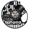Studio Ghibli Totoro Wall Clock Clock Cartoon My Neighbor Totoro Vinyl Records Clocks Wall Watch Home Decor