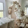 155 unids beige globo garland kit arena blanca boda feliz cumpleaños decoración oro ballom arco globos baby shower fiesta decoración 211216