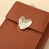 韓国の新しいロングクラッチコイン財布バッグトレンドラブカード財布シンプルなファッション電話バッグクロスボディ女性