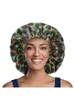 Kadınlar Çok Büyük Bonnet Elastik Uyku Şapka Afrika Çiçek Baskı Çift Katmanlı Saten Çizgili Stretch Saç Dökülmesine Kemo Cap