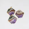 Gioielli di moda Fetta naturale Collana di quarzo di cristallo viola pendente maschile lastra grezza geode druzy ametiste ciondolo in pietra donne 20101307s