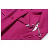 DEAT Femmes Rose Rouge Plissé Split Tempérament Blazer Nouveau Revers À Manches Longues Coupe Ample Veste Mode Printemps Automne 1S5570 201114