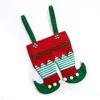 Kerstmis Santa Pant Bag Snoep Gift Tas Kerstmis Wijnfles Cover Xmas Gift Bag Broek Snoepzakken Kerstfeest Decoratie W-00314