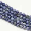 1 Strand Lot 4 6 8 10 12 MM Natural Blue Spot Stone Bead Round Loose Bead Spacer P￤rlor f￶r smycken som g￶r fynd Diy Armband H Jlltib