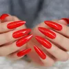 Faux Ongles Rouge Fin Pointu Artificiel Ongles Conseils Flamme Extra Long Complet Faux Doigt Stiletto Shine Lady 24PCS Prud22