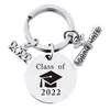 2022 Rostfritt stål Graduation Keychain Pendant Metal Keychains Nyckelkedja Bagage Decoration Keyring Creative Graduation Gift