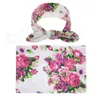 NOUVEAU NOW BABY SWADDLING Couvertures Band Bandeau Bandeau Set Swadddle Photo Wrap Toile Floral Peony Motif Bébé Photographie Outils