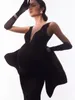セクシーなマタニティドレス写真撮影用ディープ V ネックマキシガウン女性妊娠中の写真の小道具ロング妊娠ドレス