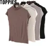 Toppies Kvinnor 2021 Sommar Turtleneck Batwing Sleeves Toppar Lös kausal Solid Färg Kvinnor T-shirts G220310