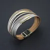 Contrast color multi layer wrap leather bracelet gold magnetic buckle women bracelets bangle cuff fashion jewelry will and sandy new