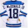 Män broderi 2017 Springfield Falcons 18 Colin McDonald 28 Glenn Fisher Hockey Jersey Lägg till valfritt namnnummer